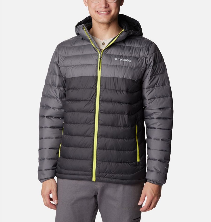 Columbia Powder Lite Hooded Insulated Men\'s Puffer Jacket Grey | FAGKLQ-497