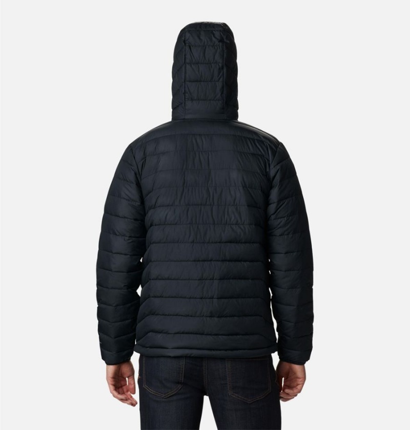 Columbia Powder Lite Hooded Insulated Men's Puffer Jacket Black | RNYPSV-507