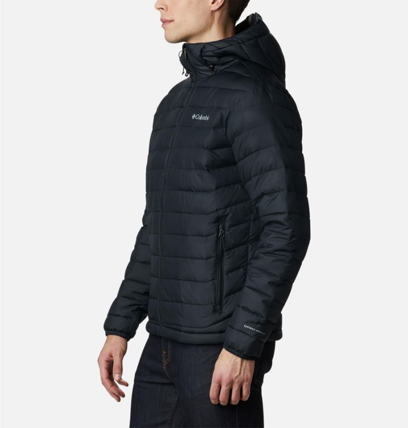 Columbia Powder Lite Hooded Insulated Men's Puffer Jacket Black | RNYPSV-507