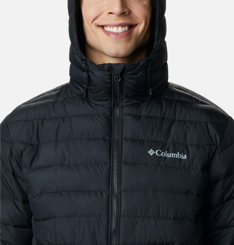 Columbia Powder Lite Hooded Insulated Men's Puffer Jacket Black | RNYPSV-507