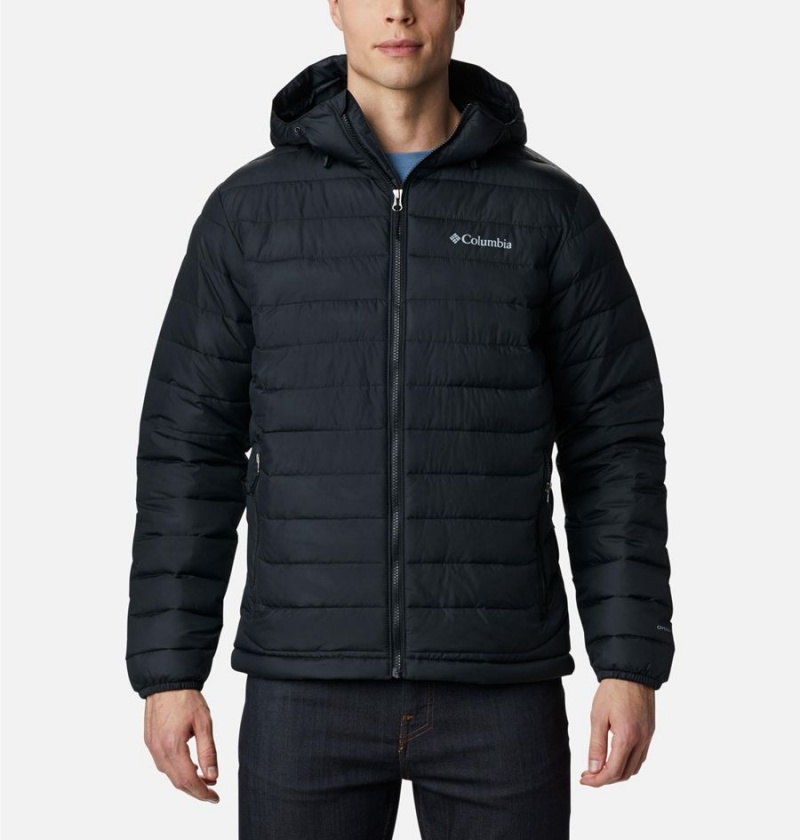 Columbia Powder Lite Hooded Insulated Men\'s Puffer Jacket Black | RNYPSV-507