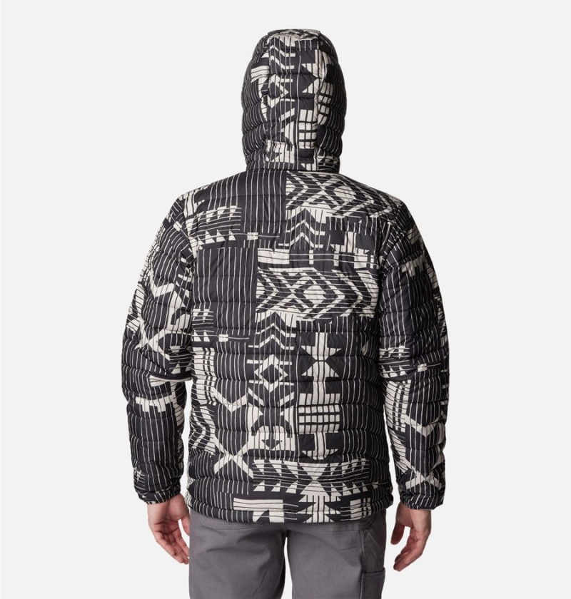 Columbia Powder Lite Hooded Insulated Men's Puffer Jacket Black | PKJUOZ-134