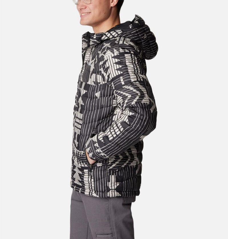 Columbia Powder Lite Hooded Insulated Men's Puffer Jacket Black | PKJUOZ-134