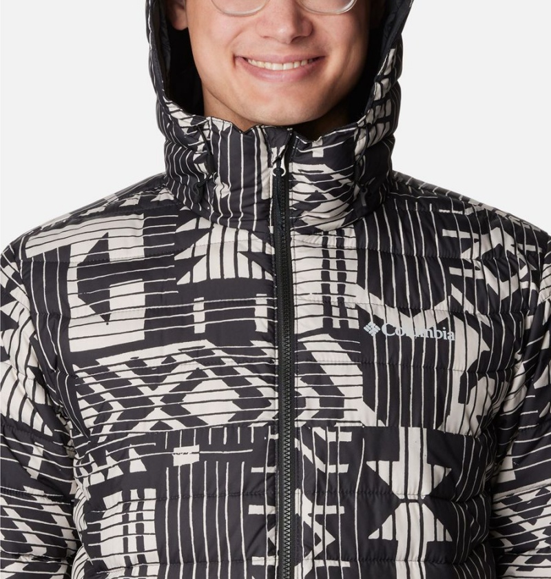 Columbia Powder Lite Hooded Insulated Men's Puffer Jacket Black | PKJUOZ-134