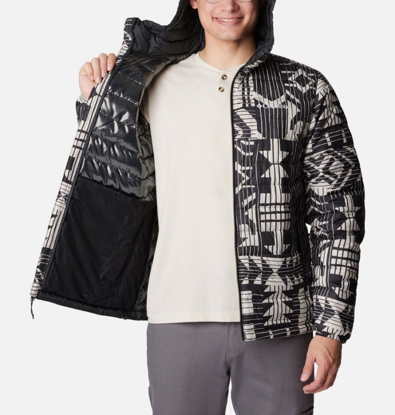 Columbia Powder Lite Hooded Insulated Men's Puffer Jacket Black | PKJUOZ-134