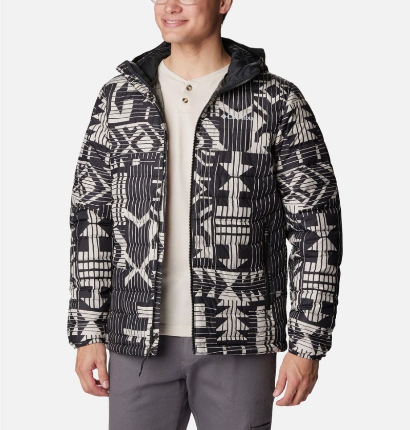 Columbia Powder Lite Hooded Insulated Men's Puffer Jacket Black | PKJUOZ-134