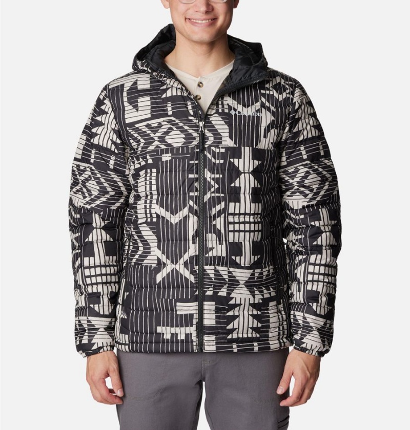 Columbia Powder Lite Hooded Insulated Men\'s Puffer Jacket Black | PKJUOZ-134