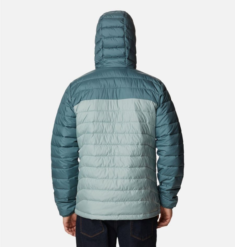 Columbia Powder Lite Hooded Insulated Men's Puffer Jacket Blue | OYDIWN-124