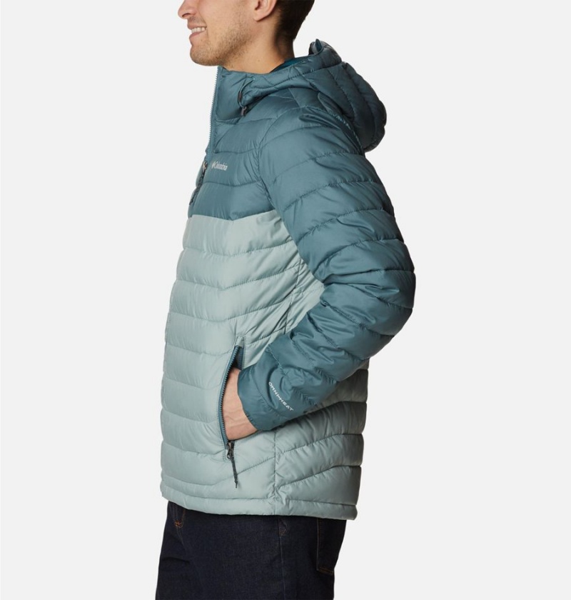 Columbia Powder Lite Hooded Insulated Men's Puffer Jacket Blue | OYDIWN-124