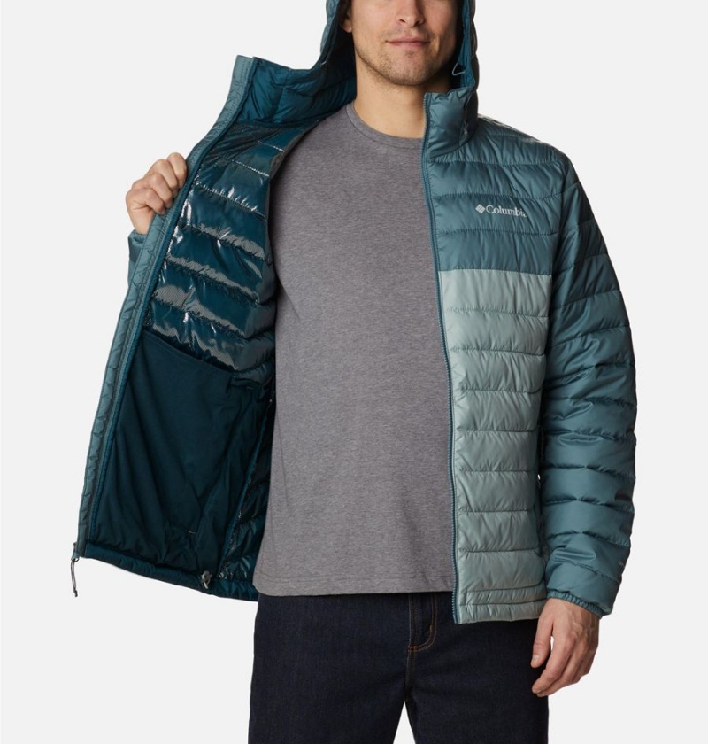 Columbia Powder Lite Hooded Insulated Men's Puffer Jacket Blue | OYDIWN-124