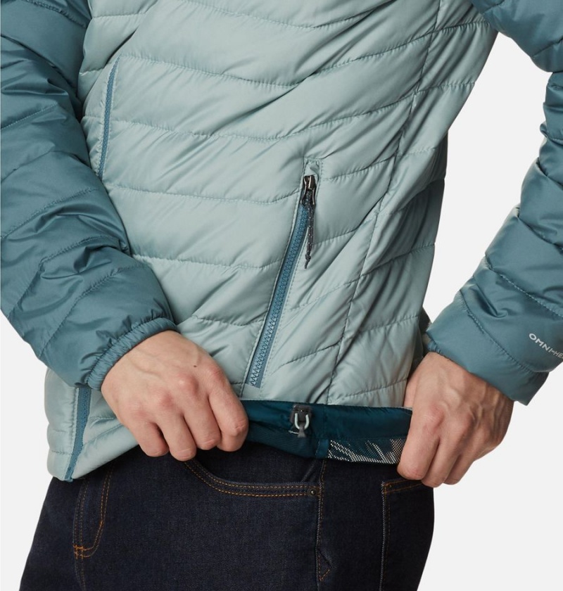 Columbia Powder Lite Hooded Insulated Men's Puffer Jacket Blue | OYDIWN-124