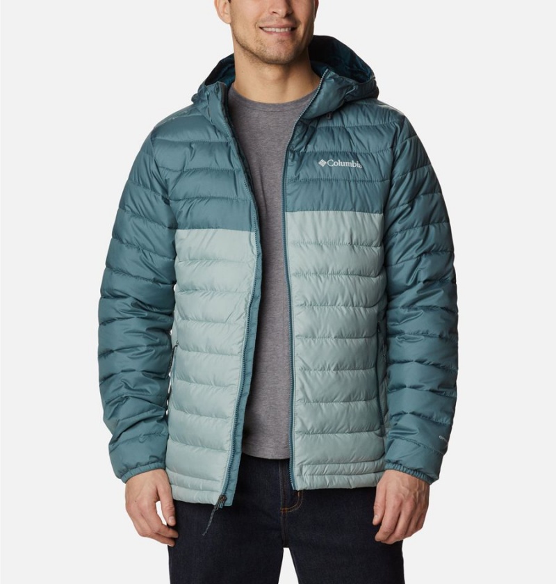 Columbia Powder Lite Hooded Insulated Men's Puffer Jacket Blue | OYDIWN-124