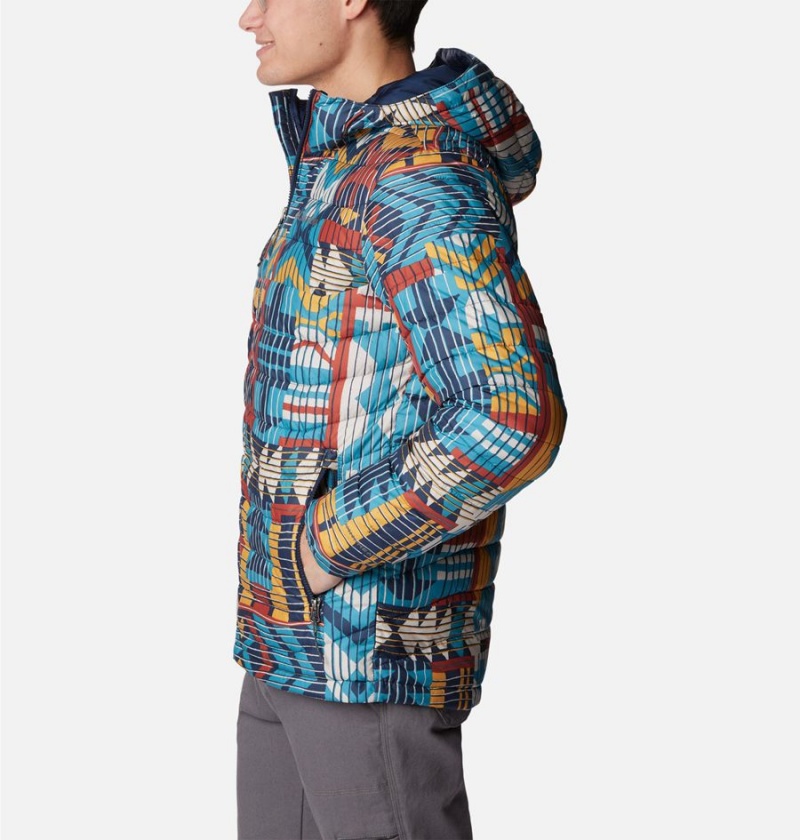 Columbia Powder Lite Hooded Insulated Men's Puffer Jacket Blue | KOHTQD-594