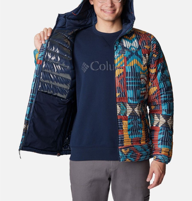 Columbia Powder Lite Hooded Insulated Men's Puffer Jacket Blue | KOHTQD-594
