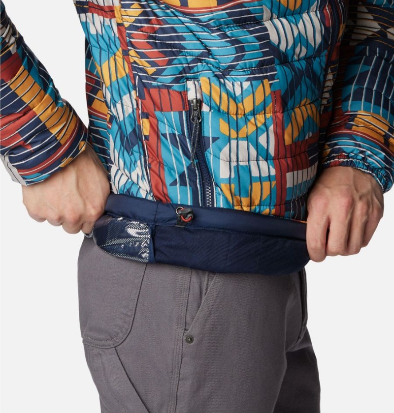 Columbia Powder Lite Hooded Insulated Men's Puffer Jacket Blue | KOHTQD-594
