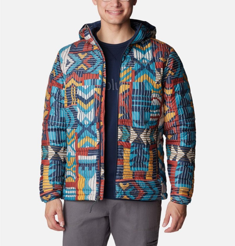 Columbia Powder Lite Hooded Insulated Men's Puffer Jacket Blue | KOHTQD-594