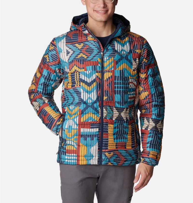 Columbia Powder Lite Hooded Insulated Men\'s Puffer Jacket Blue | KOHTQD-594