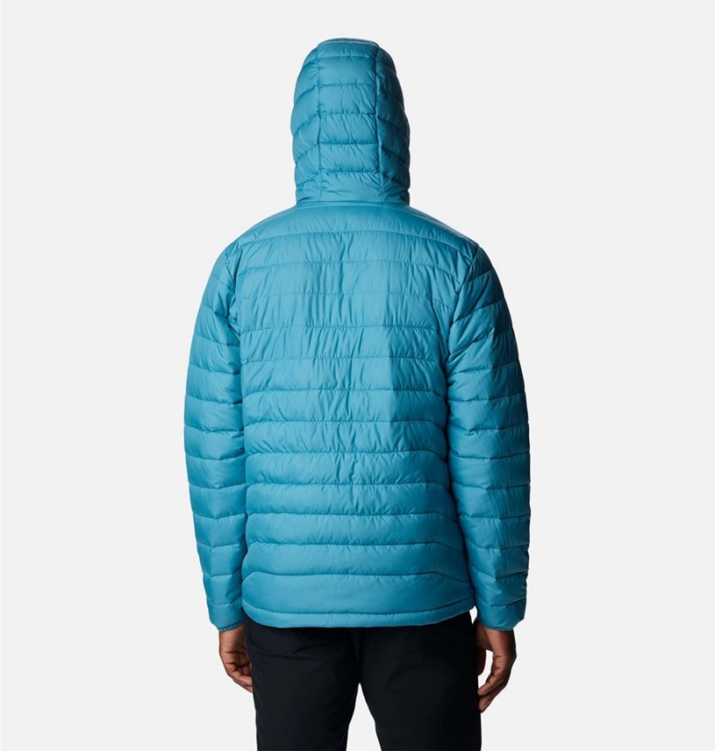 Columbia Powder Lite Hooded Insulated Men's Puffer Jacket Blue | SCXMZY-719