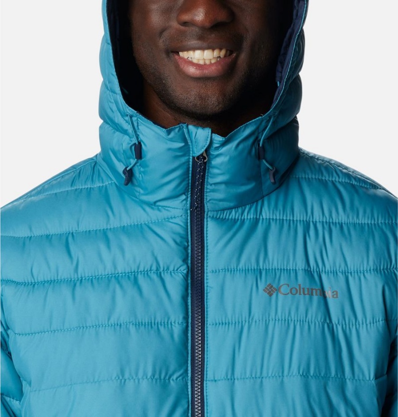 Columbia Powder Lite Hooded Insulated Men's Puffer Jacket Blue | SCXMZY-719