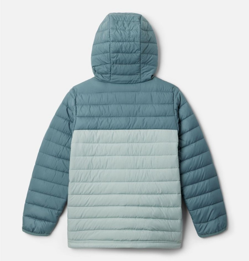 Columbia Powder Lite Hooded Kids' Jacket Turquoise | JWMLPX-058