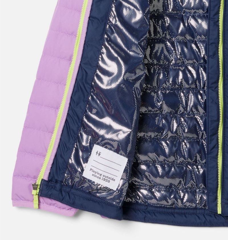 Columbia Powder Lite Hooded Kids' Jacket Navy | LWVZGS-701
