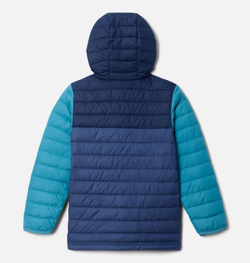 Columbia Powder Lite Hooded Kids' Jacket Blue | IWROAY-210