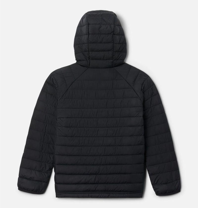 Columbia Powder Lite Hooded Kids' Jacket Black | AONGTW-302