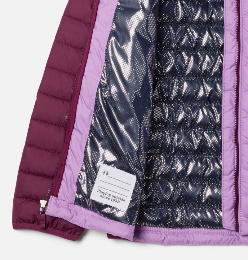 Columbia Powder Lite Hooded Kids' Jacket Coral | ZUOBKQ-934