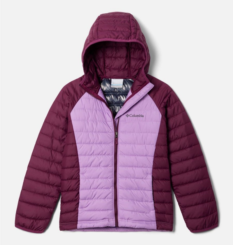 Columbia Powder Lite Hooded Kids\' Jacket Coral | ZUOBKQ-934