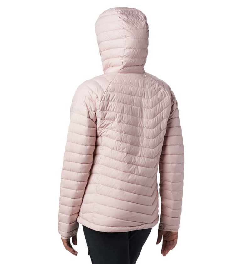 Columbia Powder Lite Hooded Women's Puffer Jacket Pink | HRQSWN-582