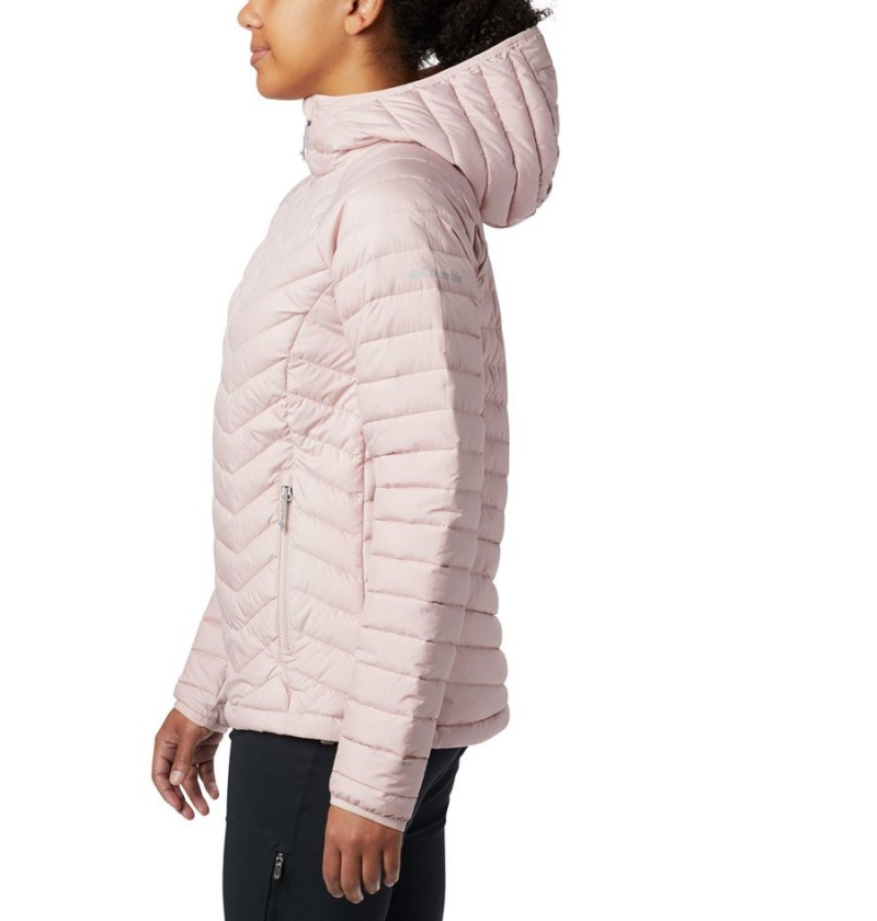 Columbia Powder Lite Hooded Women's Puffer Jacket Pink | HRQSWN-582