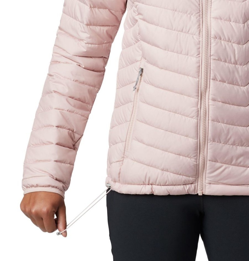 Columbia Powder Lite Hooded Women's Puffer Jacket Pink | HRQSWN-582