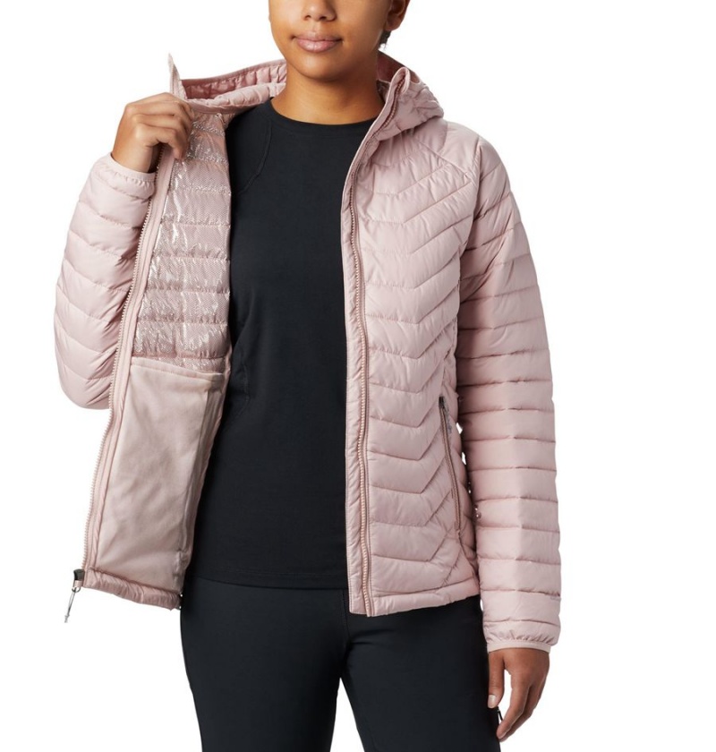 Columbia Powder Lite Hooded Women's Puffer Jacket Pink | HRQSWN-582