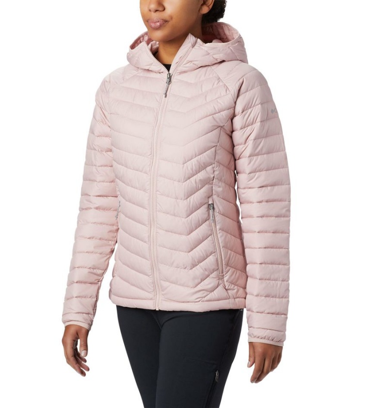 Columbia Powder Lite Hooded Women\'s Puffer Jacket Pink | HRQSWN-582