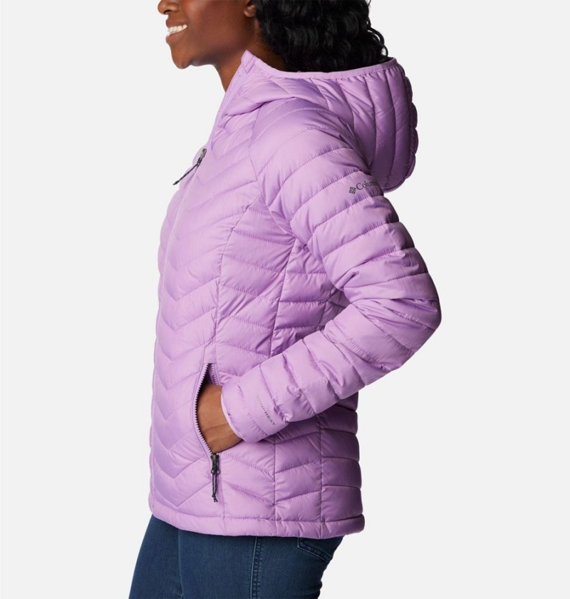 Columbia Powder Lite Hooded Women's Puffer Jacket Purple | GEANYS-618