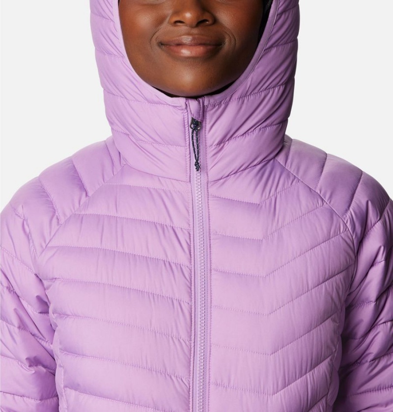 Columbia Powder Lite Hooded Women's Puffer Jacket Purple | GEANYS-618