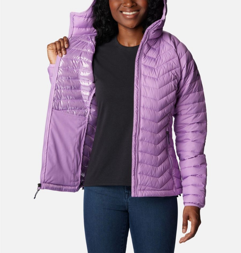 Columbia Powder Lite Hooded Women's Puffer Jacket Purple | GEANYS-618