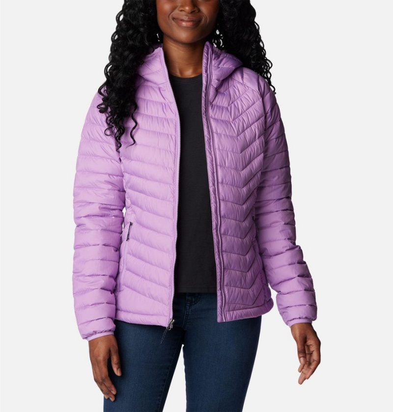Columbia Powder Lite Hooded Women's Puffer Jacket Purple | GEANYS-618