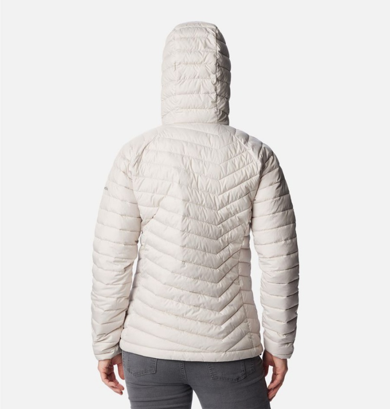 Columbia Powder Lite Hooded Women's Puffer Jacket White | OAQKIE-685