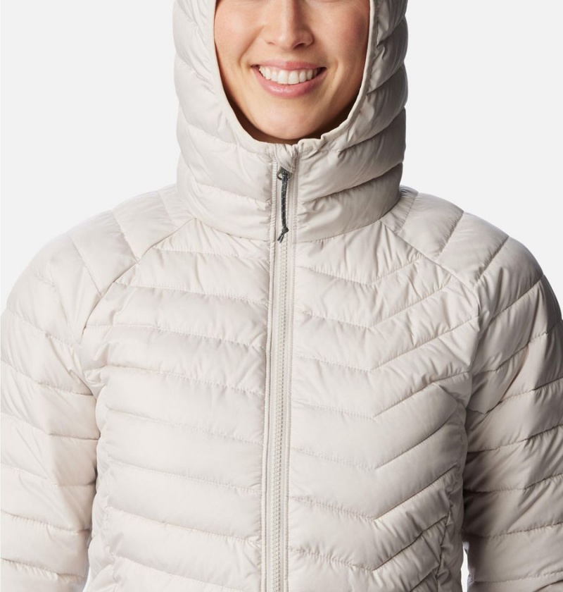 Columbia Powder Lite Hooded Women's Puffer Jacket White | OAQKIE-685