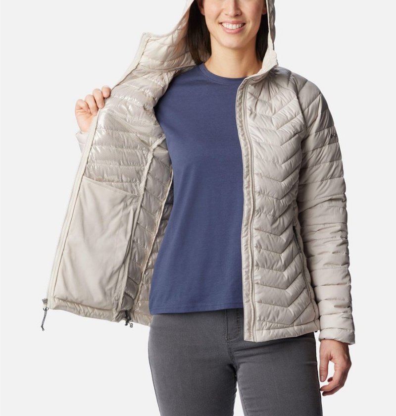 Columbia Powder Lite Hooded Women's Puffer Jacket White | OAQKIE-685