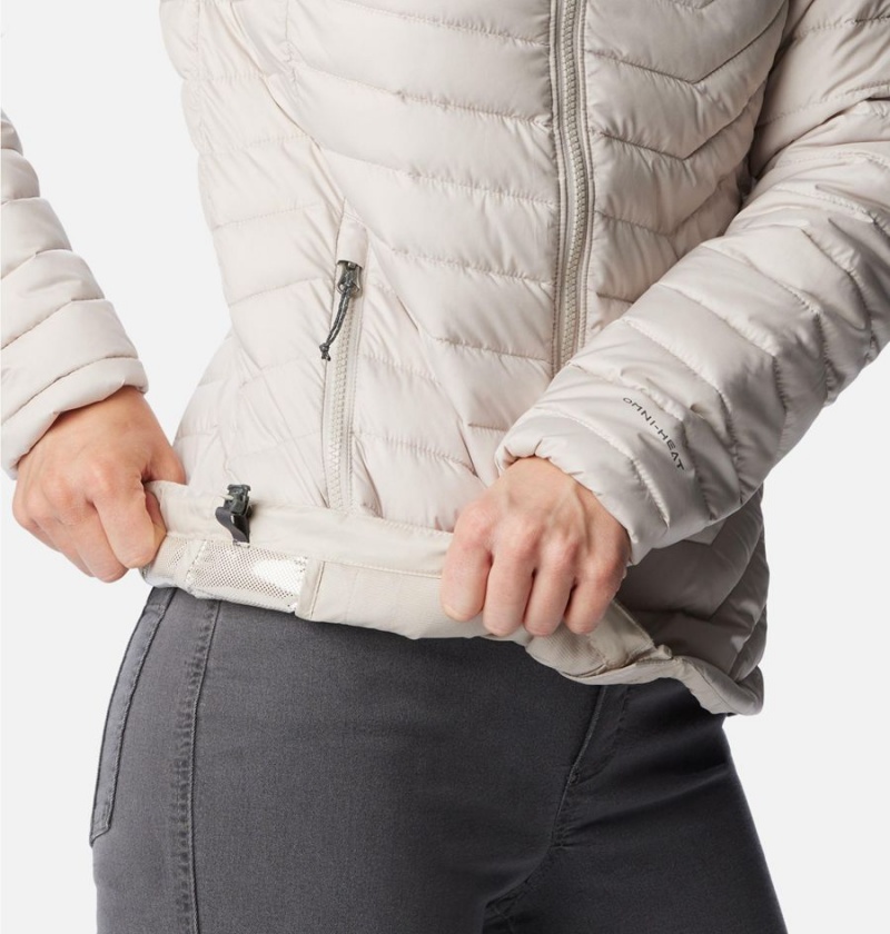 Columbia Powder Lite Hooded Women's Puffer Jacket White | OAQKIE-685