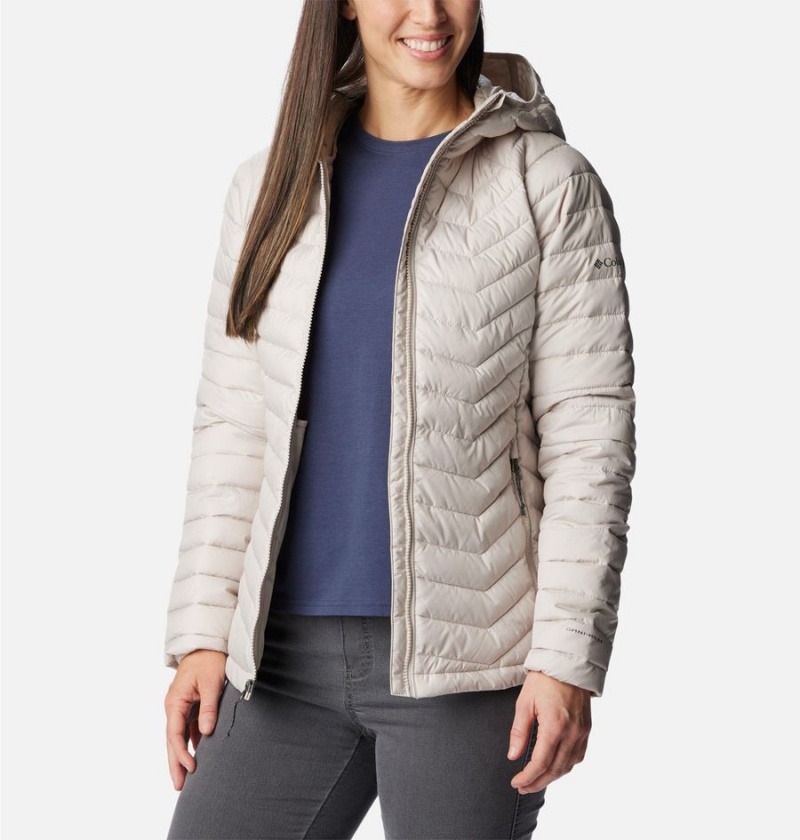 Columbia Powder Lite Hooded Women's Puffer Jacket White | OAQKIE-685