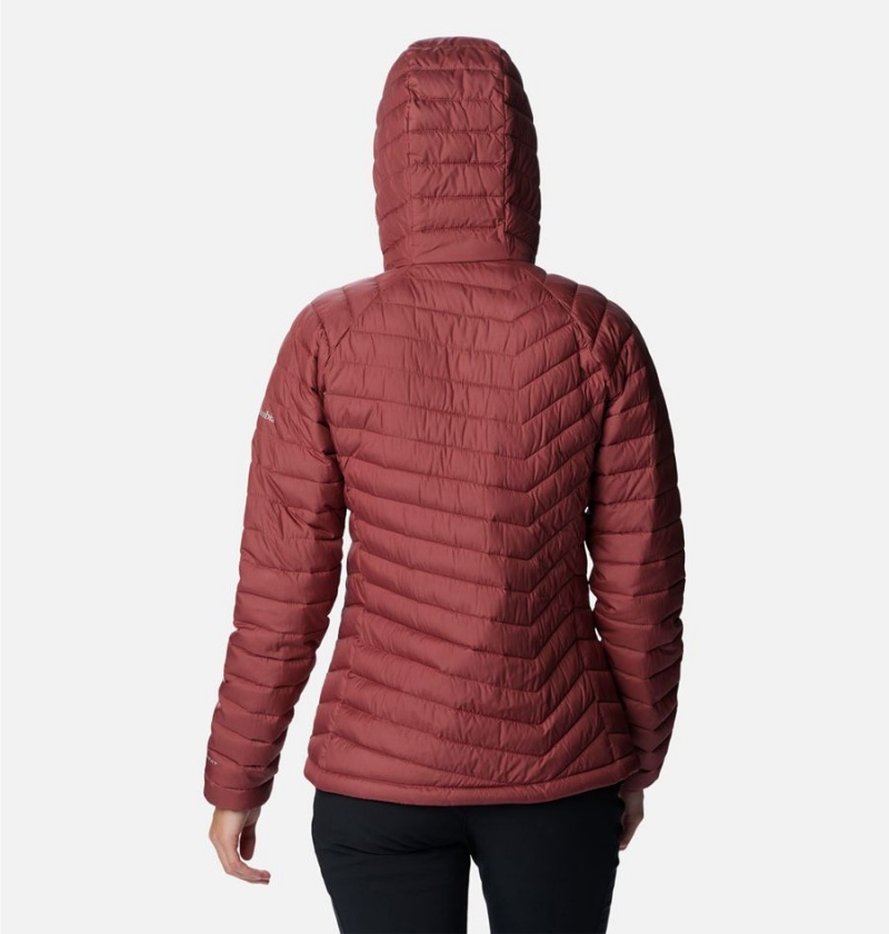 Columbia Powder Lite Hooded Women's Puffer Jacket Red | EDOWJH-937