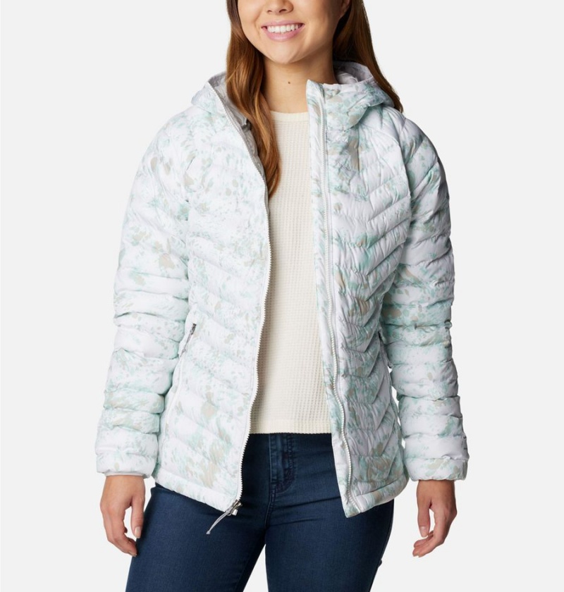 Columbia Powder Lite Hooded Women's Puffer Jacket White | DZESTF-861
