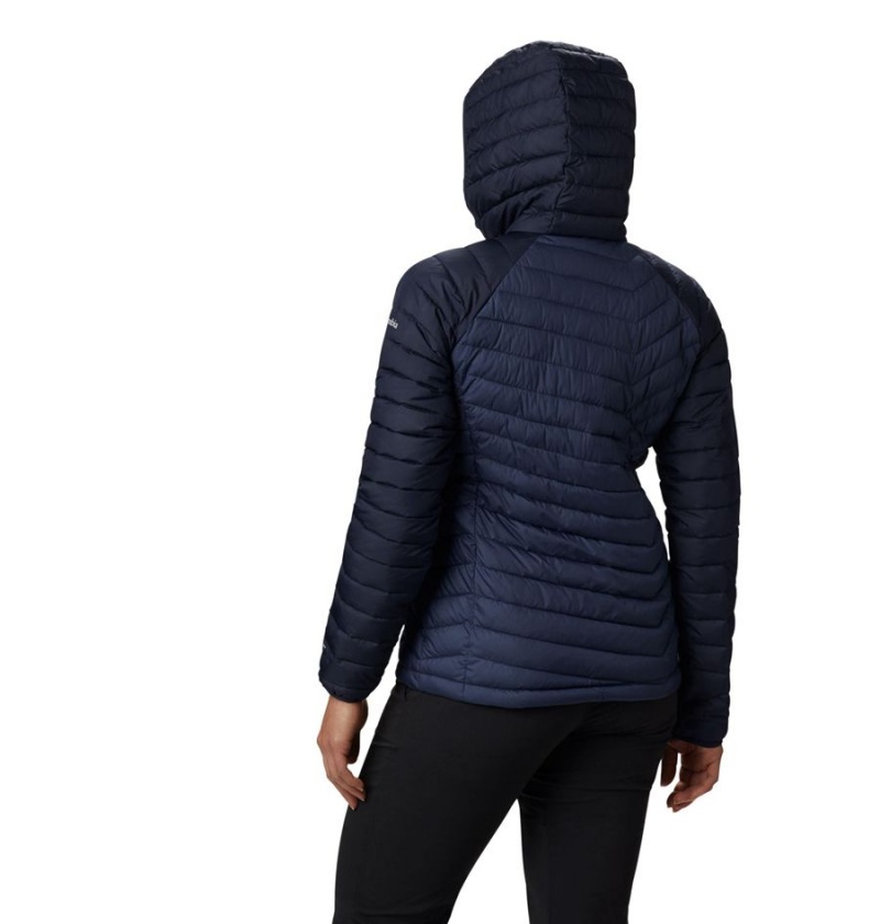 Columbia Powder Lite Hooded Women's Puffer Jacket Navy | VAPLFI-209