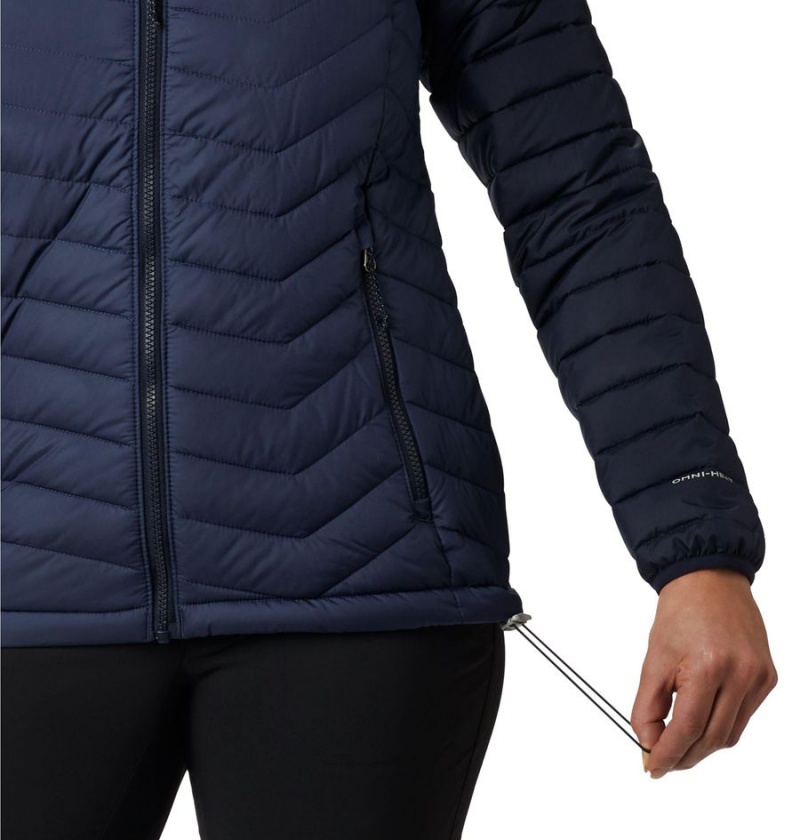 Columbia Powder Lite Hooded Women's Puffer Jacket Navy | VAPLFI-209