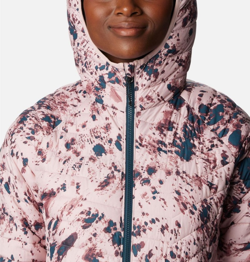 Columbia Powder Lite Hooded Women's Puffer Jacket Pink | GTRAHW-647