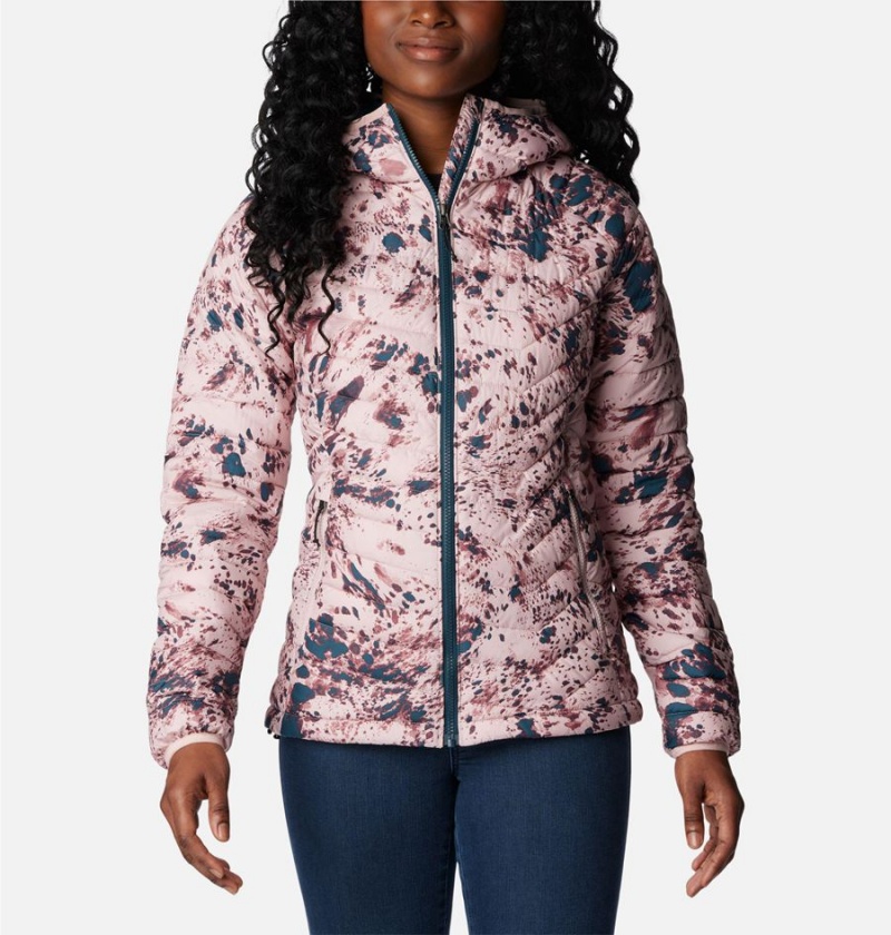 Columbia Powder Lite Hooded Women\'s Puffer Jacket Pink | GTRAHW-647