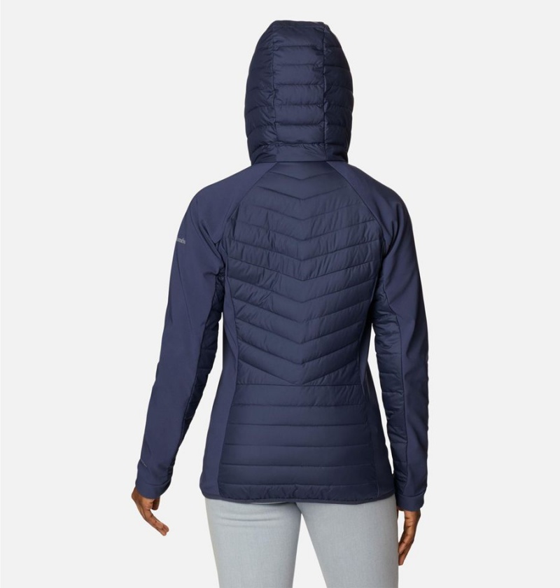 Columbia Powder Lite Hybrid Hooded Women's Puffer Jacket Navy | XOIYVU-739